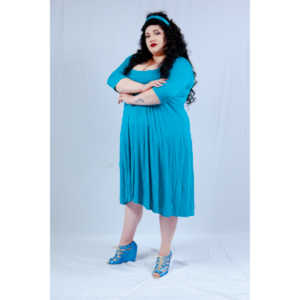 Dorian cosplaying as Deanna Troi from Star trek TNG.